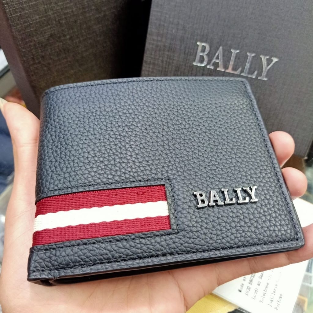 Dompet Pria Bally logo merah putih dompet lipat pria