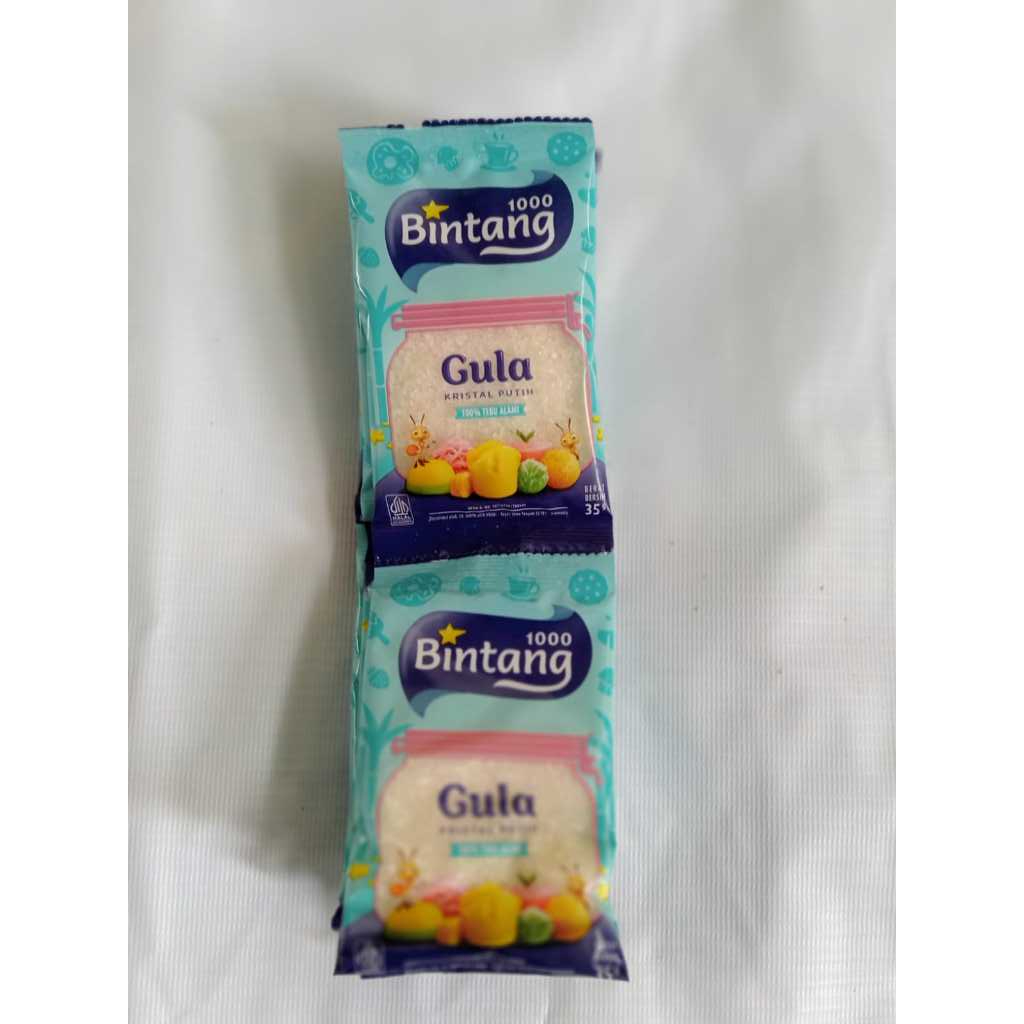 Bintang Gula Kristal Putih Renceng 35gr 10pcs 1000 BINTANG