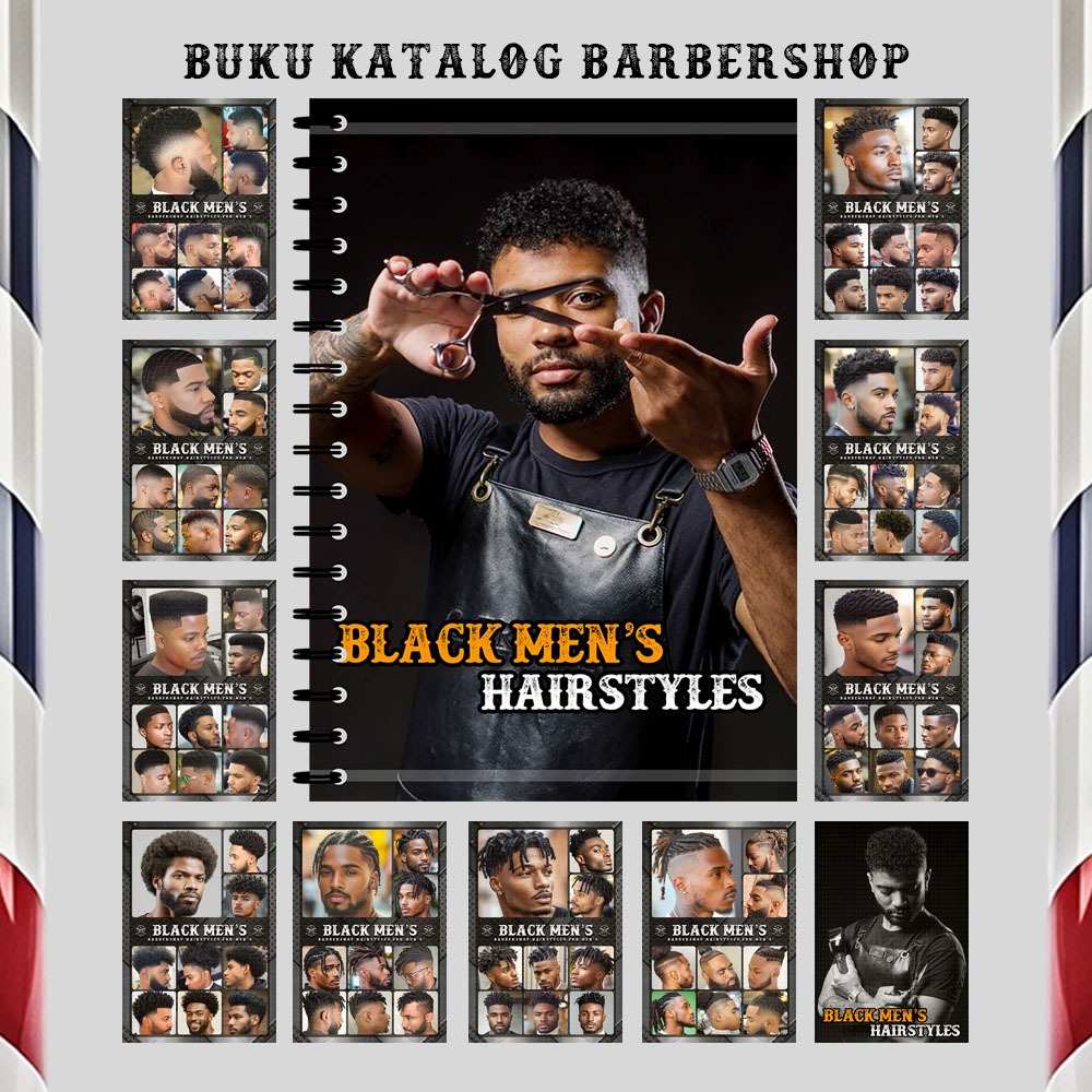 Buku katalog Barbershop Potongan Rambut Pria Khusus Indonesia Timur - Majalah Barberhop - Black Men'