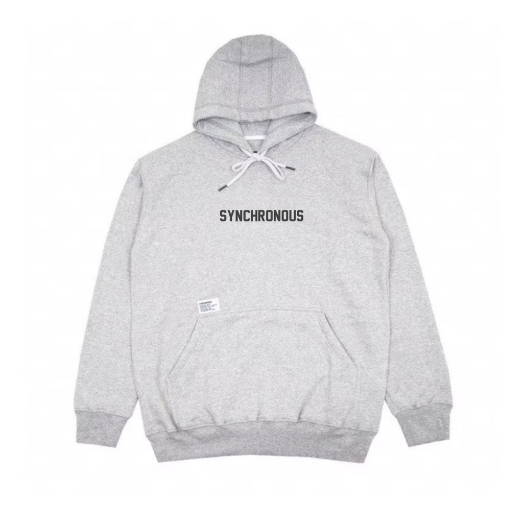 Synchronous Hoodie Grey Misty Unisex Sweater Sablon Timbul