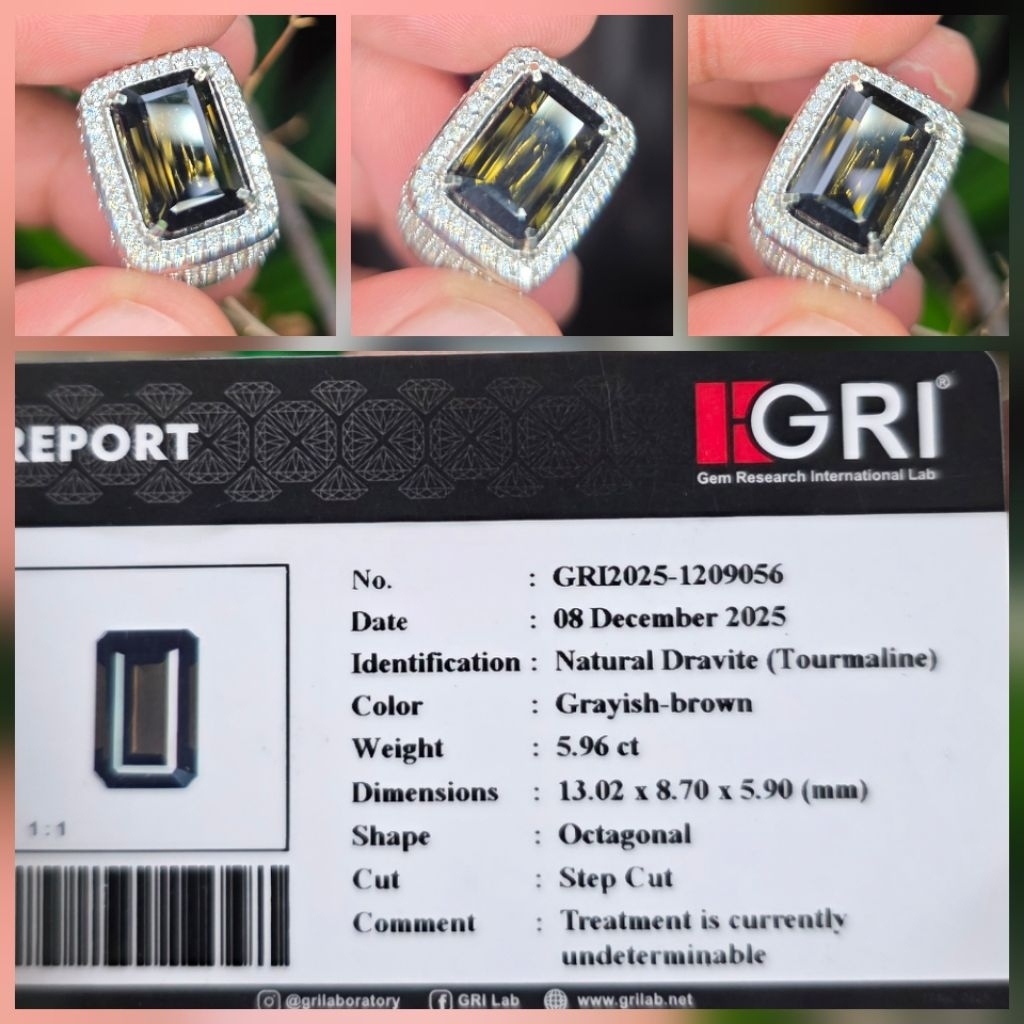 Batu Natural Dravite Tourmaline Memo 5.96 crt