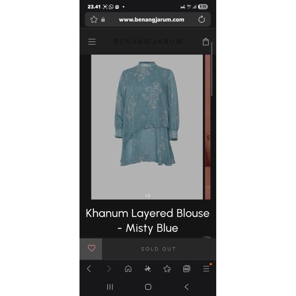 khanum layered blouse dan khanum pants misty blue dari benang jarum x khanan (preloved)