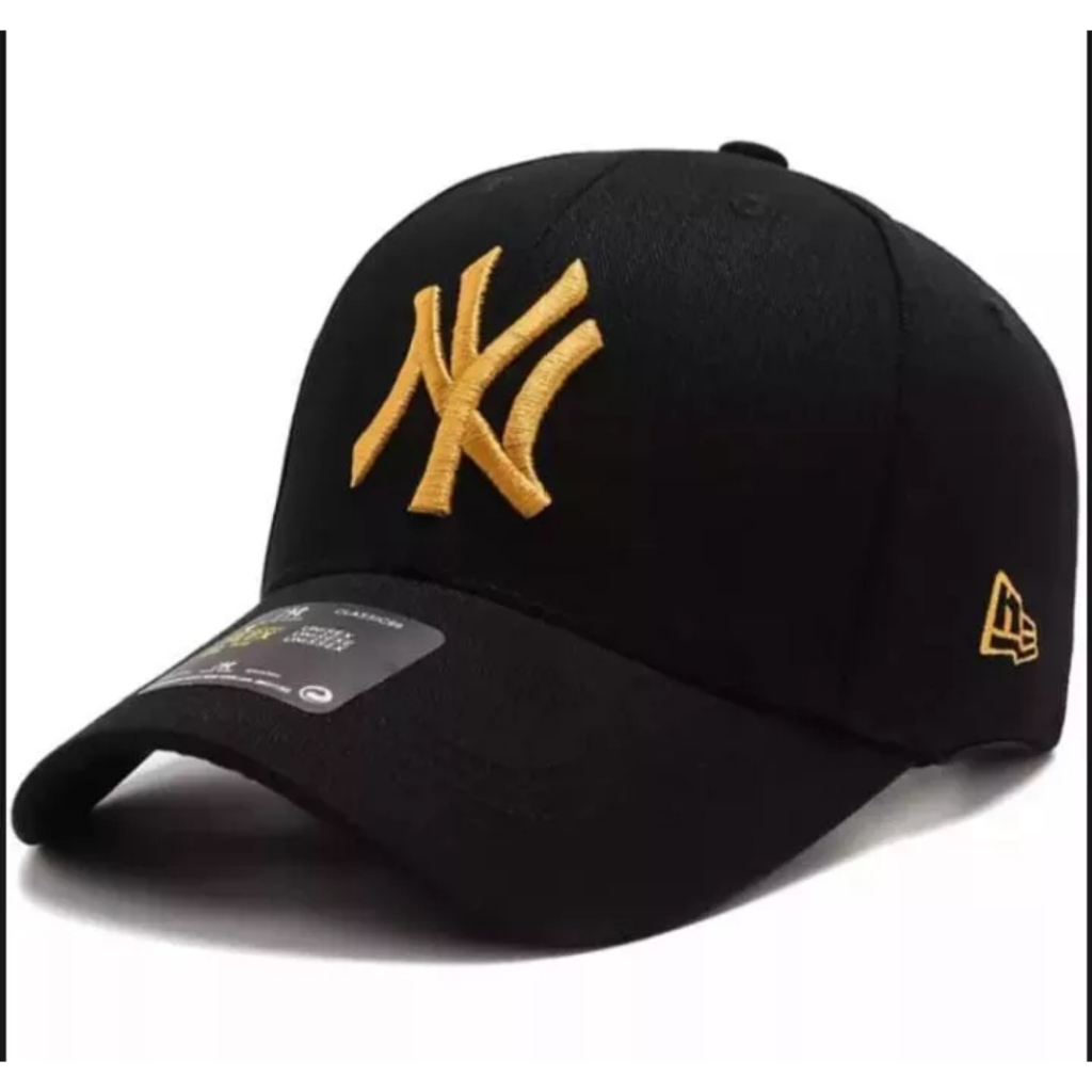 Topi Baseball NY New Hitam Bordir Emas Cap Pria Wanita Distro Terbaru