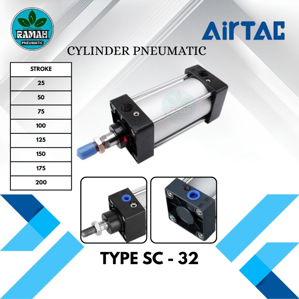 Standard Cylinder Pneumatic SC 32 Air Cylinder Pneumatik Type SC32