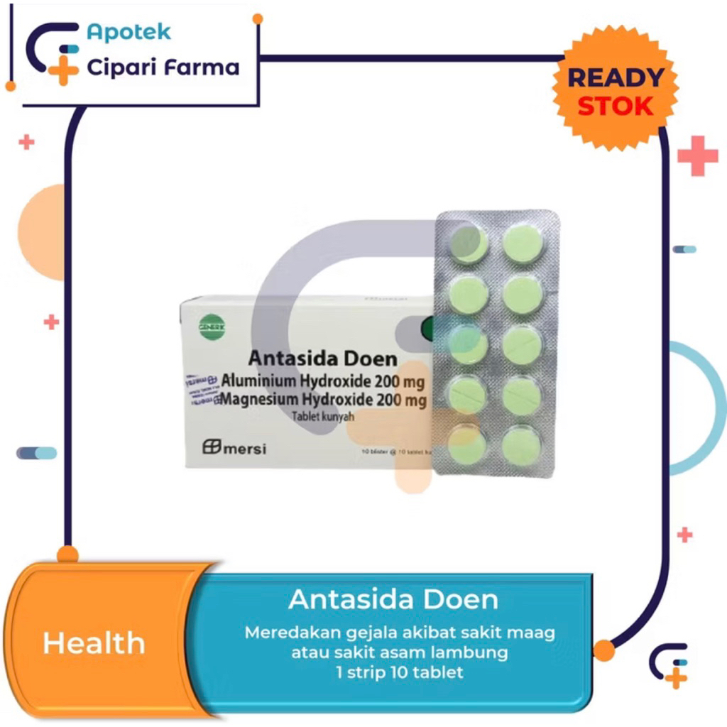 Antasida Doen Mersi Obat Sakit Maag | Nyeri Lambung | Mual isi per Tablet