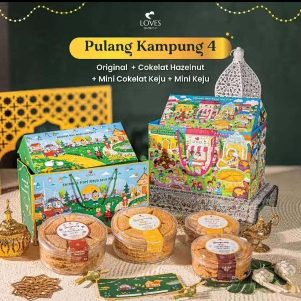 Loves Semprong Hampers LEBARAN IDUL FITRI/ IMLEK 2026 (Isi 4 Toples) - Hampers Viral - By. Loves Sem