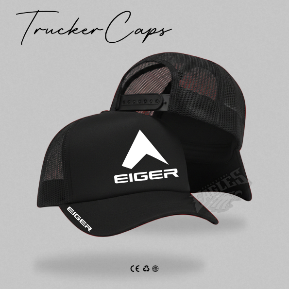 Topi Jaring / Topi Truker Caps | EIGER Sablon Cutting | ALL SIZE Unisex