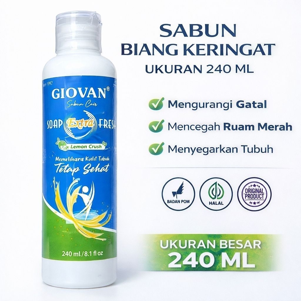 GIOVAN SOAP FRESH 240 ML / SABUN CAIR GIOVAN FRESH 240ML DEWASA DAN BAYI