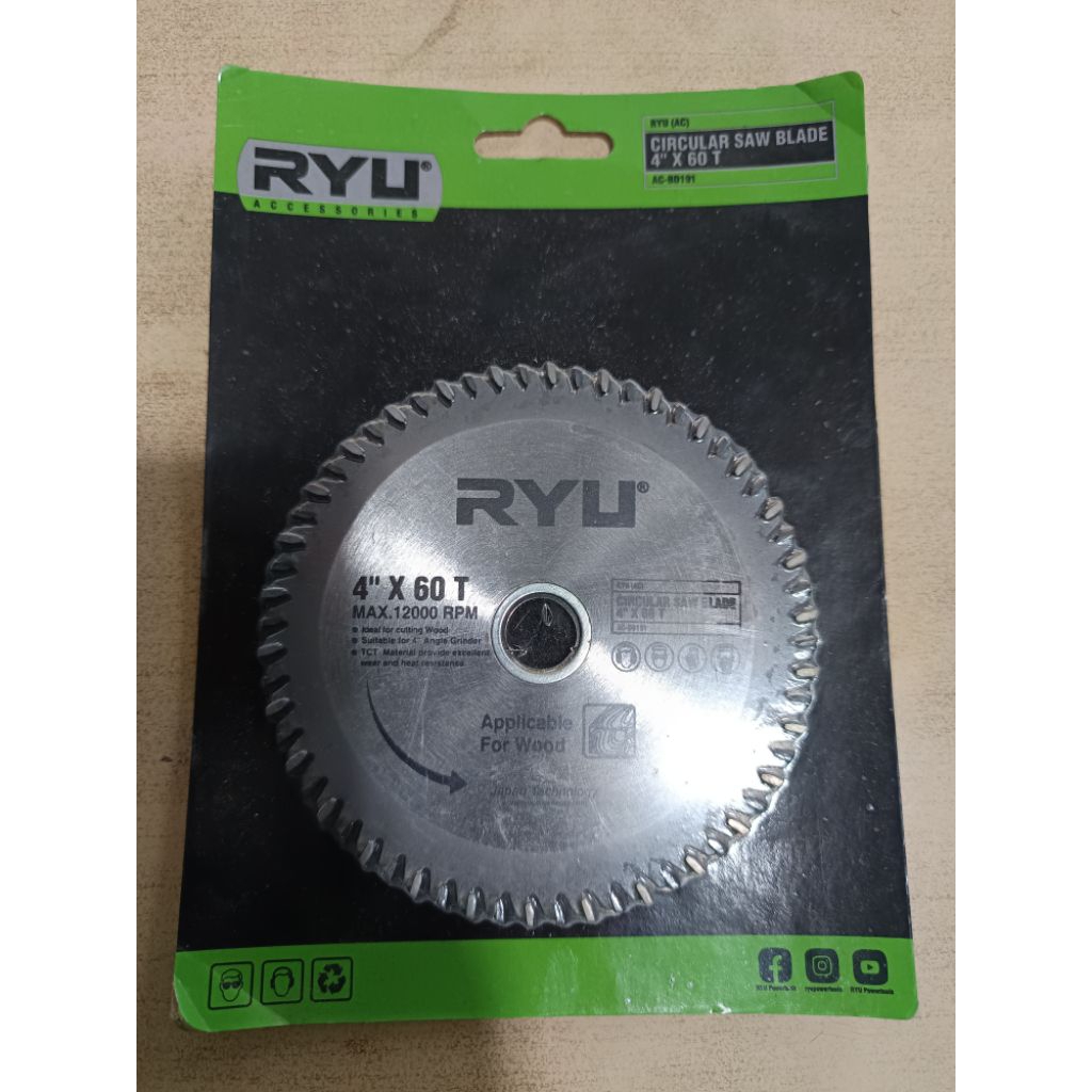 MATA SIRKEL KAYU 4" X 60 TEETH RYU (RY-CSB460)
