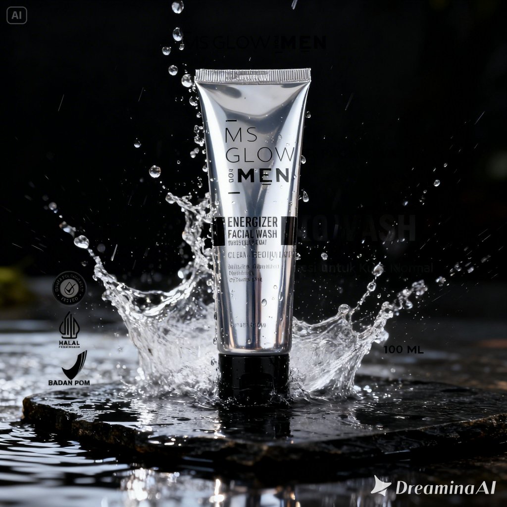 MS GLOW  MEN FACIALWASH ENERGIZER ORIGINAL BPOM SABUN CUCI MUKA PRIA