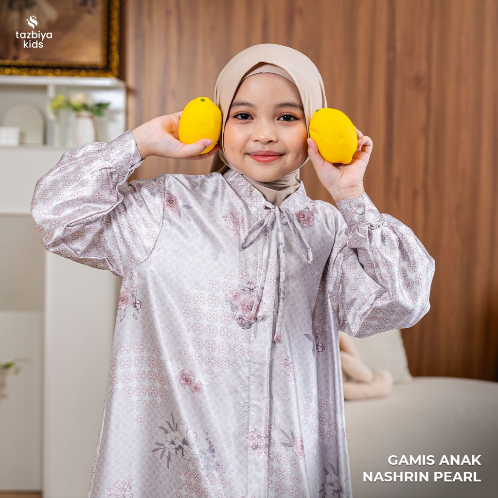 TAZBIYA Gamis Anak Motif | Dress Anak Motif | Dress Syari Anak Silk Premium | Gamis Anak Sarimbit - 