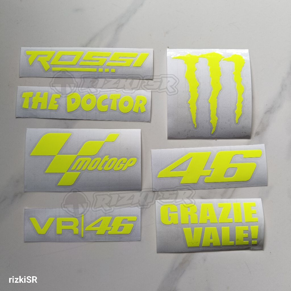 stiker rossi 46 vr cutting stiker motor helm