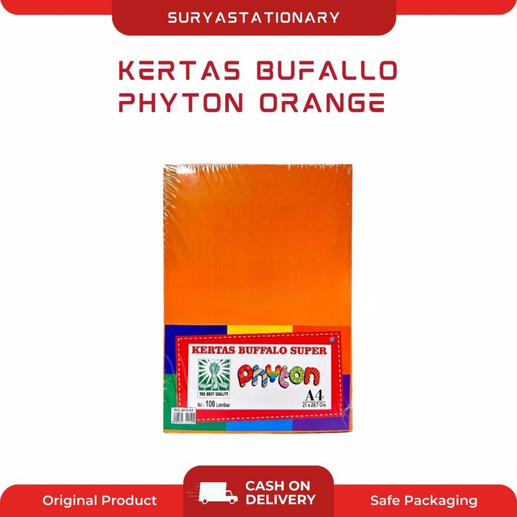 (PAK) KERTAS BUFALLO PHYTON ORANGE / BUFALLO POLOS A4 / KERTAS BUFALLO