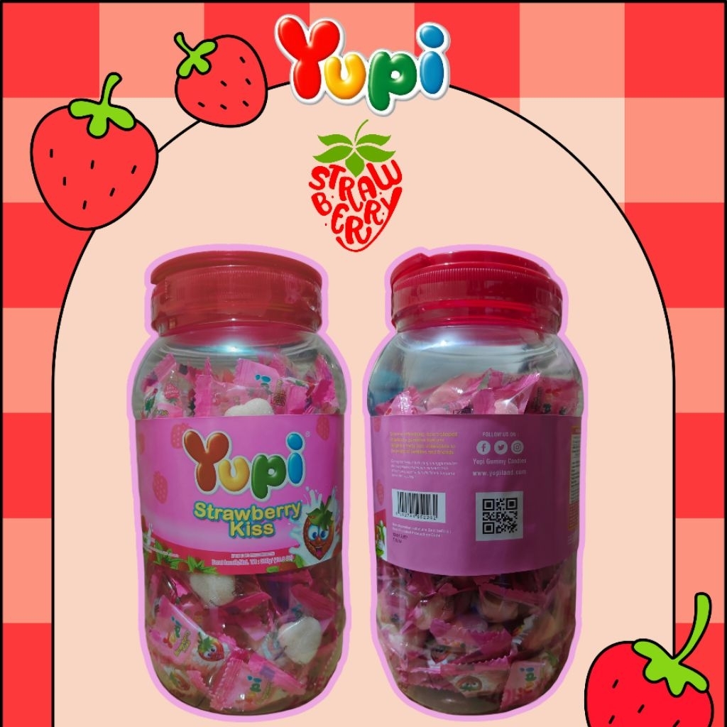 Yupi Strawberry Jar 300gr