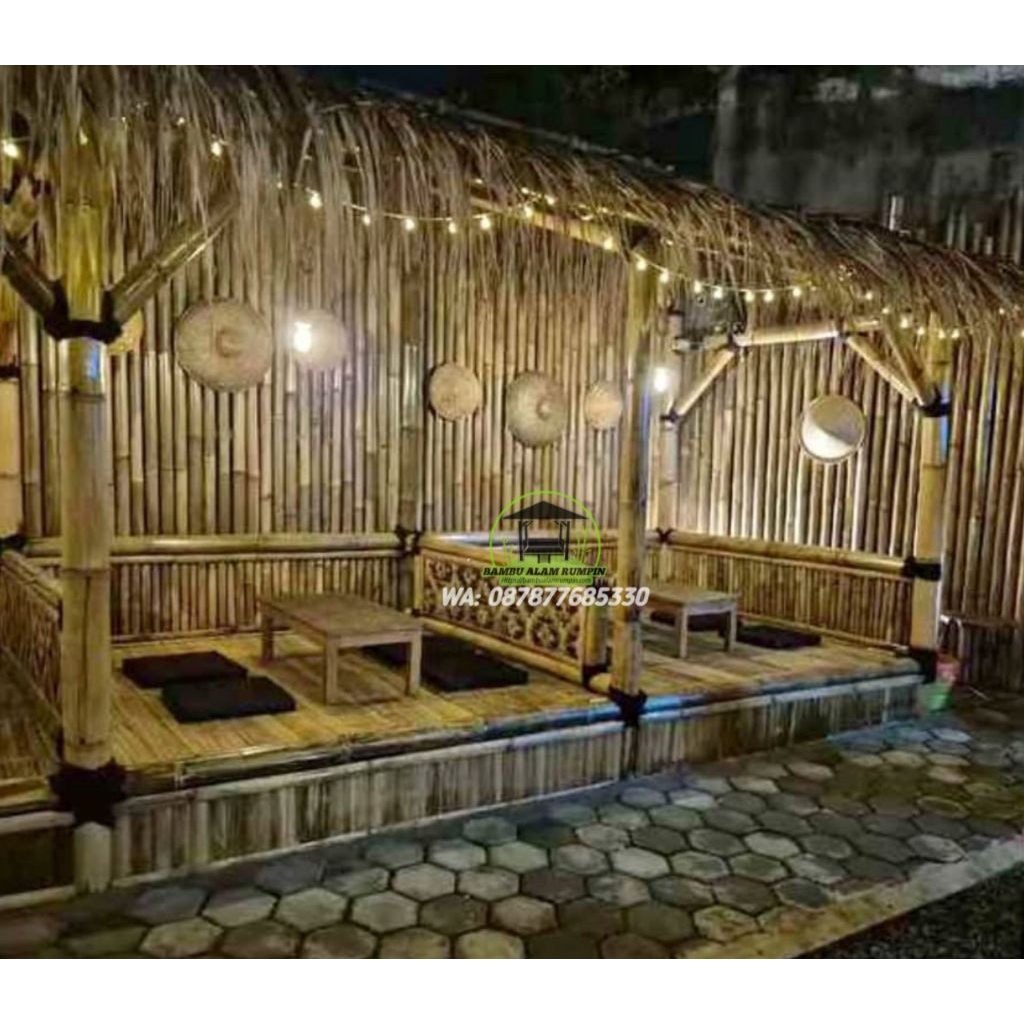 Rumah makan lesehan Bambu/harga per meter