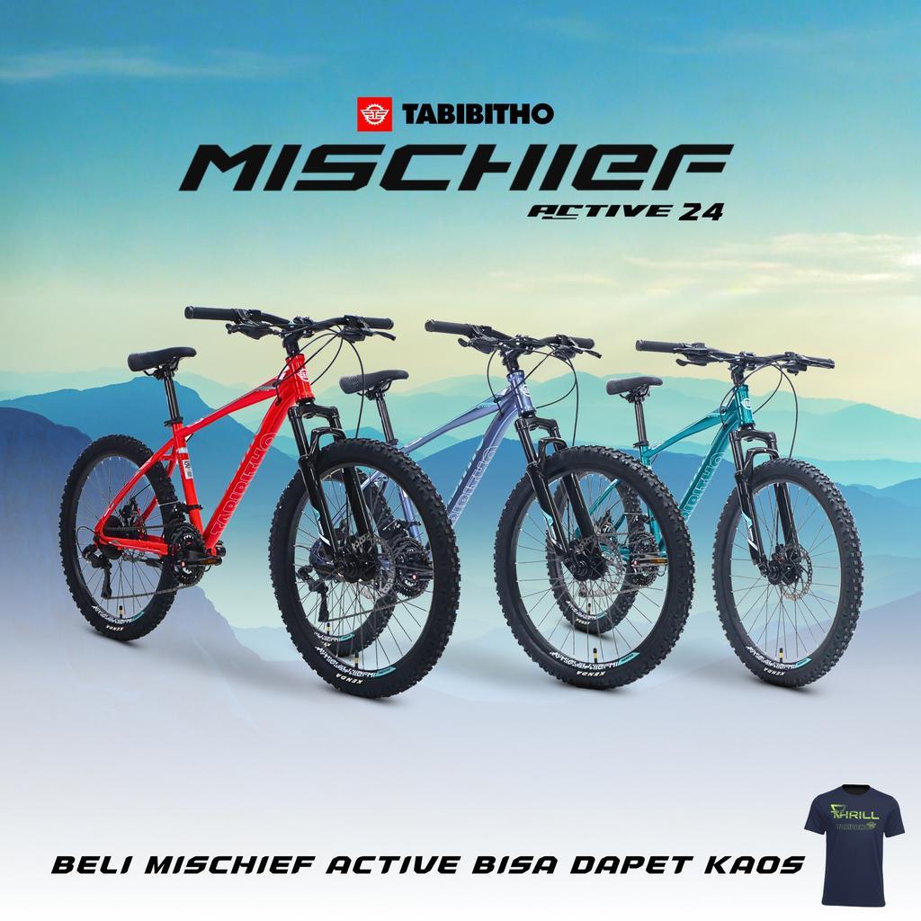 SEPEDA GUNUNG 24 MTB TABIBITHO MISCHIEF ACTIVE - FRAME HI TEN STEEL