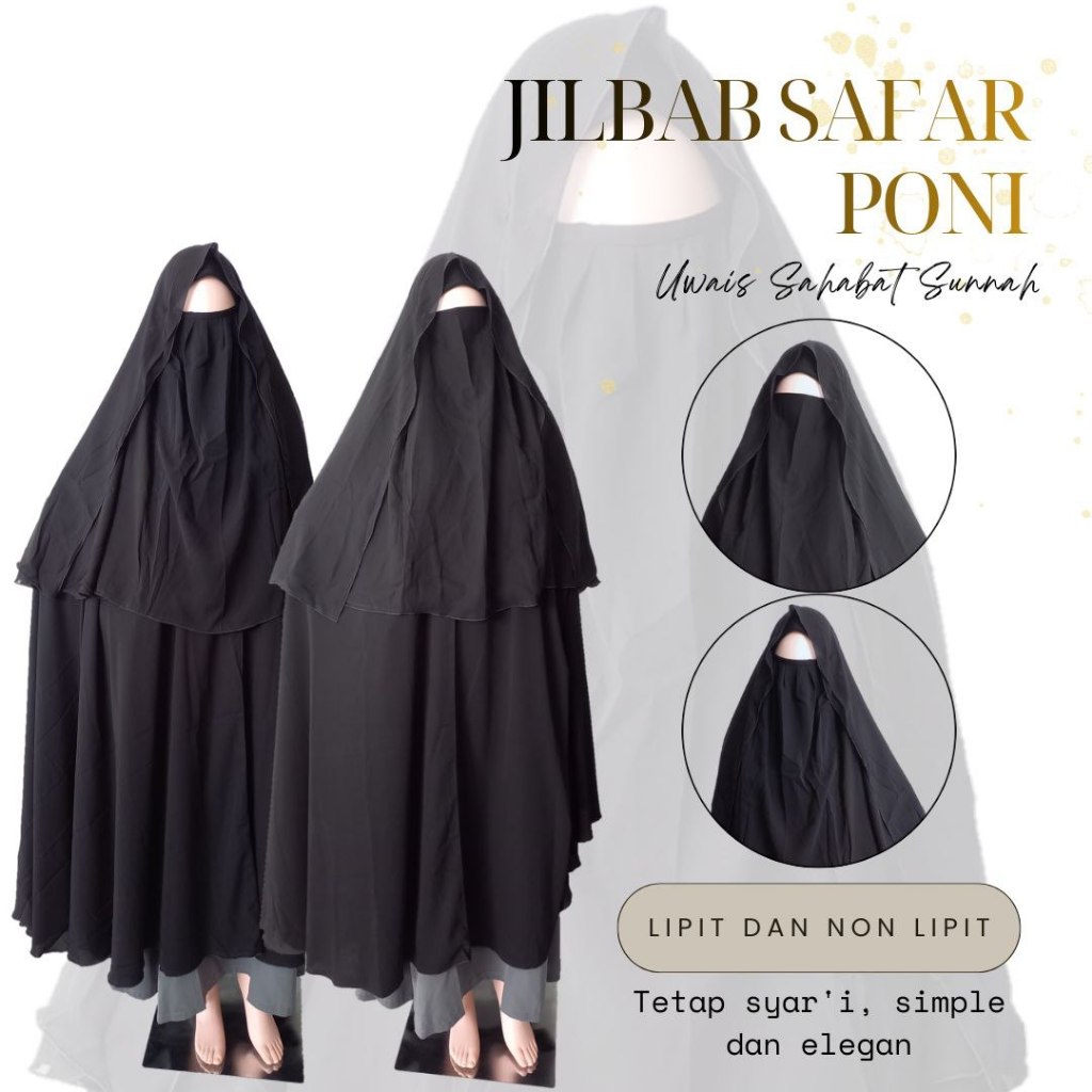 JILBAB SAFAR PONI JETBLACK BONANZA