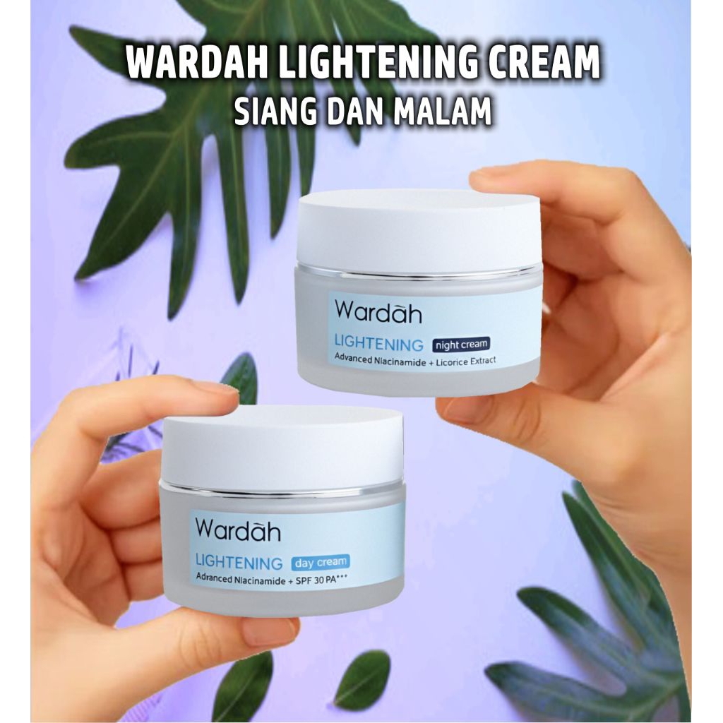 WARDAH Lightening Cream day & night Paket Cream Pencerah Wajah..