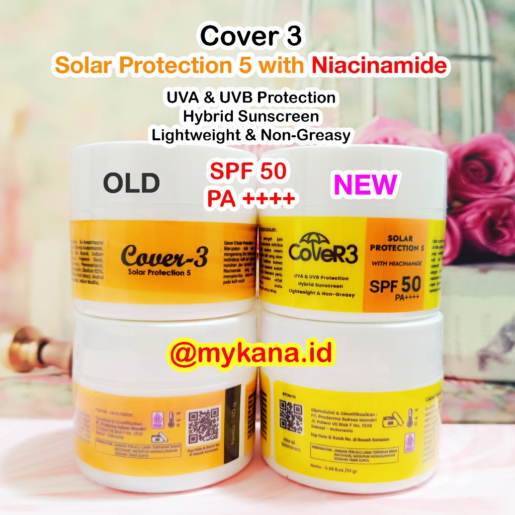Cover 3 Solar Protection 5 10g Niacinamide Acne Prone Oily Skin / Cover 3 Sunscreen SPF 50