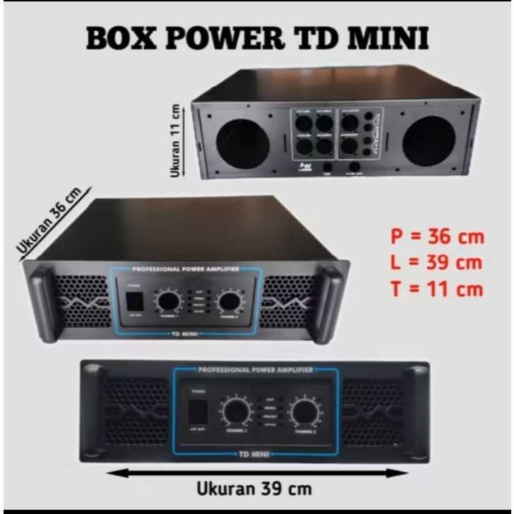 Box Power Box Amplifier CA 10 TD Mini Bahan Plat Besi Tebal