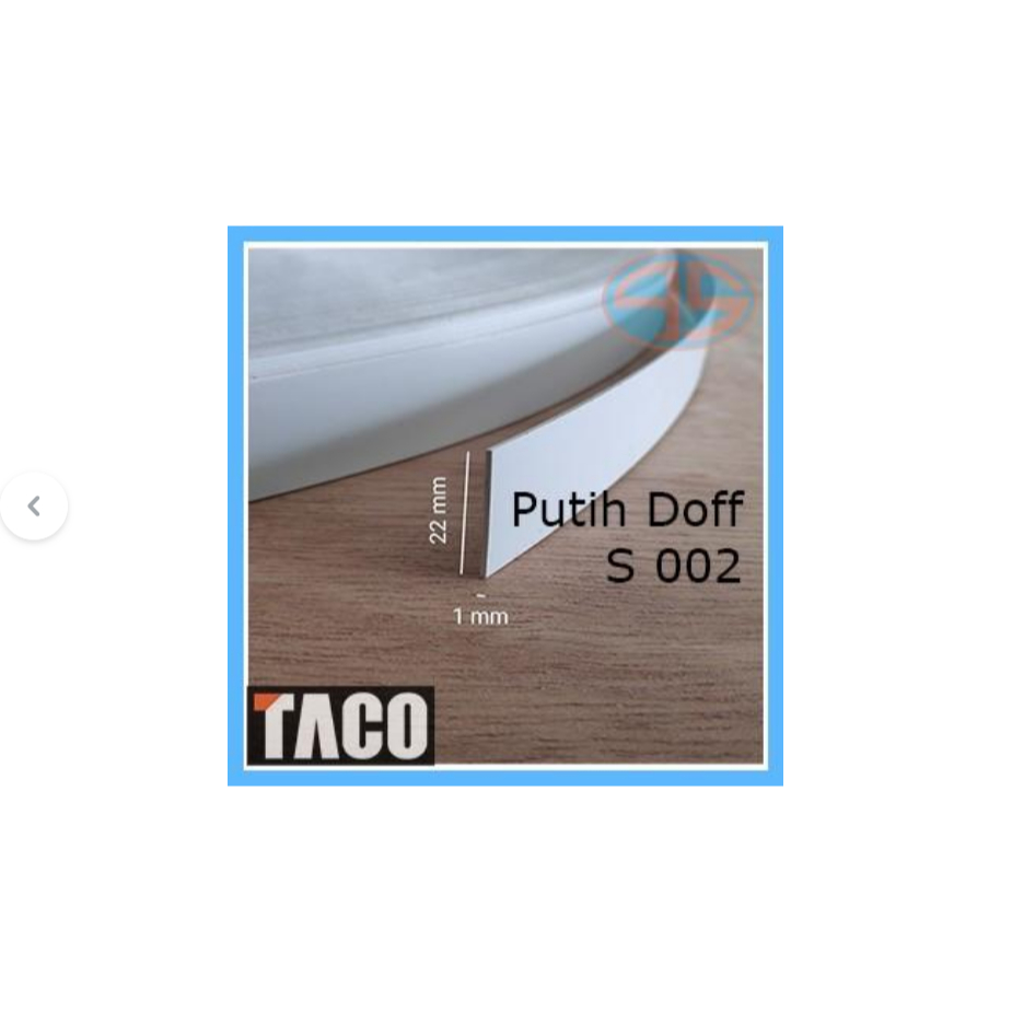 (50 MTR) TACO Edging PVC PUTIH 002AA DOVE DOFF MATTE Hpl pelapis pinggir meja