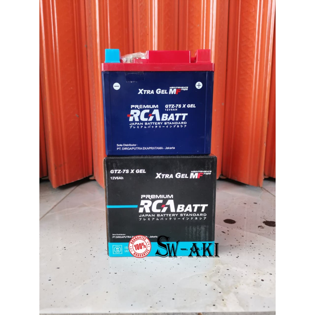 Aki Motor RCA GTZ7S Gel 12V 6Ah / Aki kering / Gel