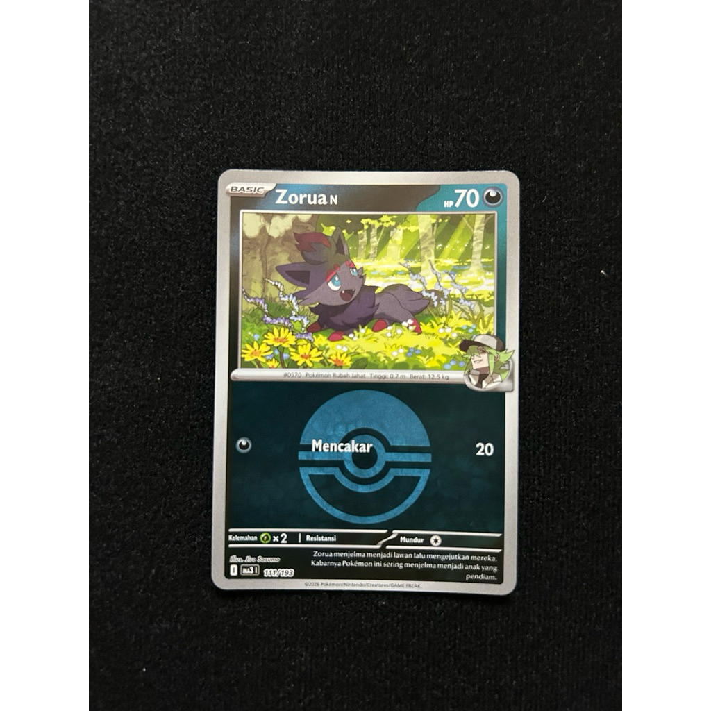 ZORUA N HOLO POKEBALL ma3 111/193 POKEMON CARD TCG INDONESIA KARTU POKEMON