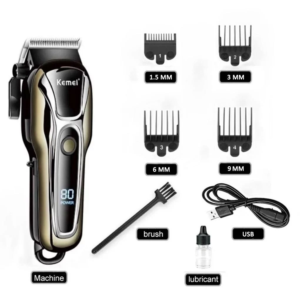 Kemei KM PG 1990A Electric Hair Clipper Cordless KM PG1990A Alat Cukur Rambut Rechargeable