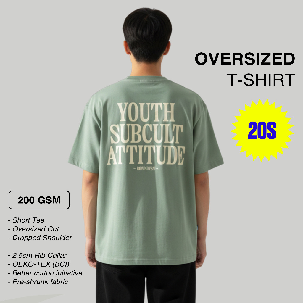 Rown Division Kaos Oversize 20s || Atticon Pastel Green T-Shirt