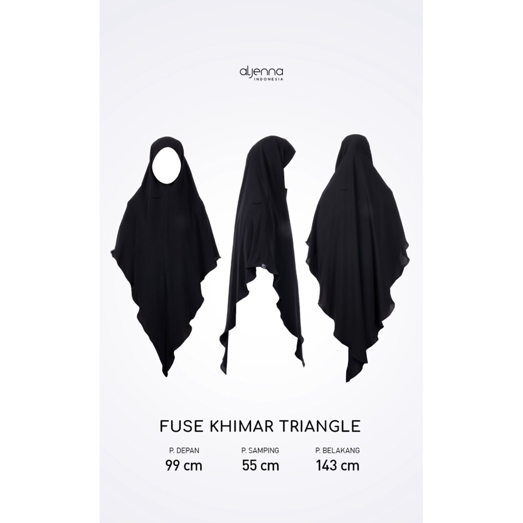 aljenna fuse khimar triangle jbp, fuse khimar reguler short jbp