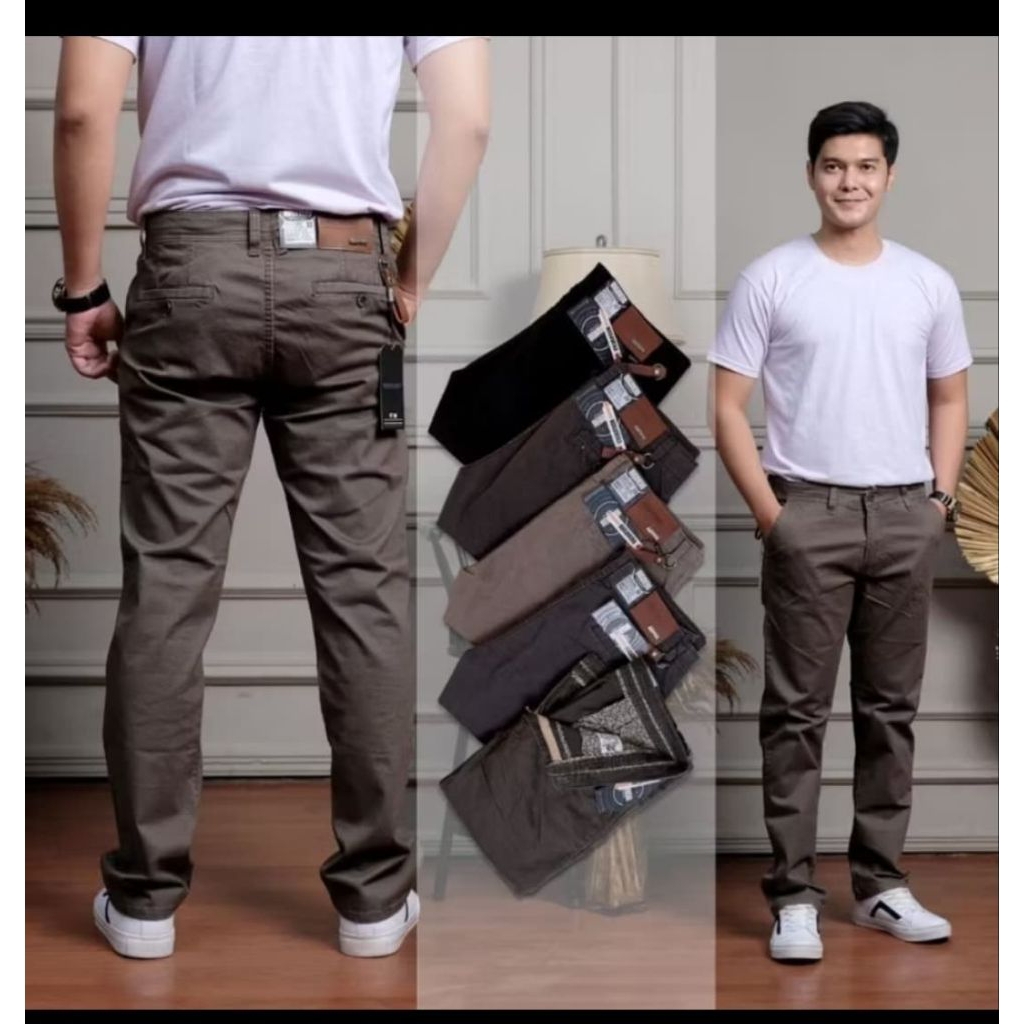 Hugovero Slim fit Size 29-32 & 33-38/ Celana Pria kanvas
