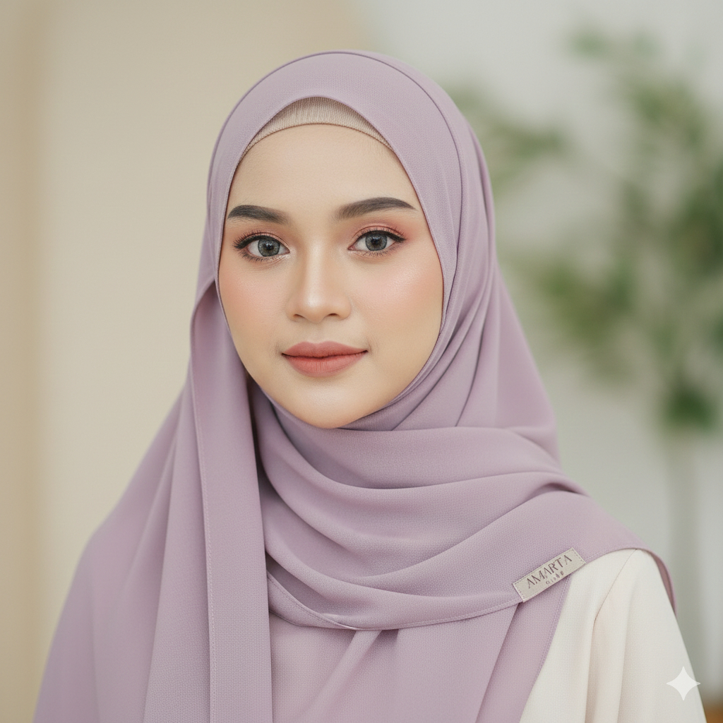 (3 PCS) Amarta Hijab - Hijab Pashmina Arabian Syar'i - Soft Lilac