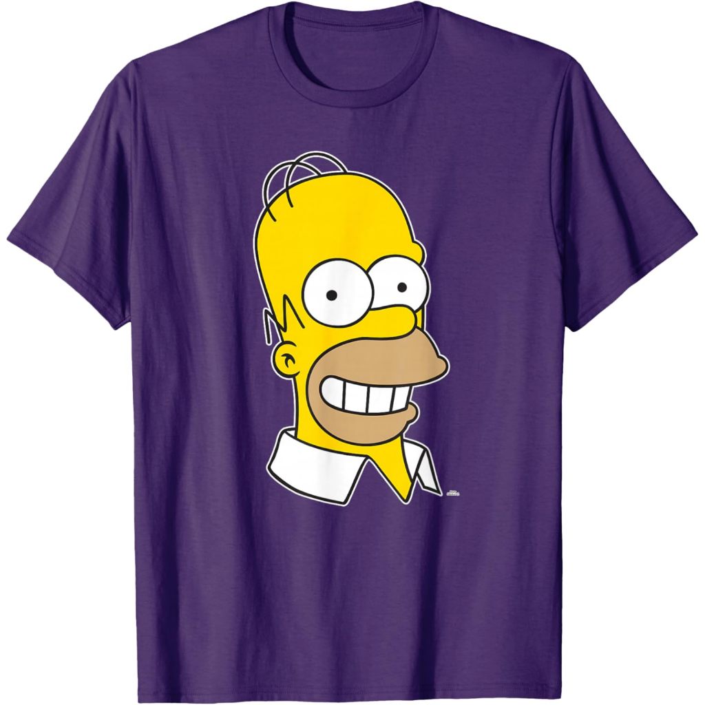 Kaos The Simpsons Homer Simpson Face T-Shirt – Baju Vintage 90s Retro Pria Wanita Unisex Cotton Comb