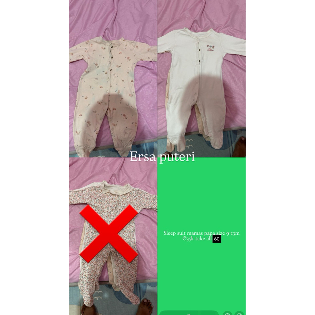 preloved sleep suit mamas papas