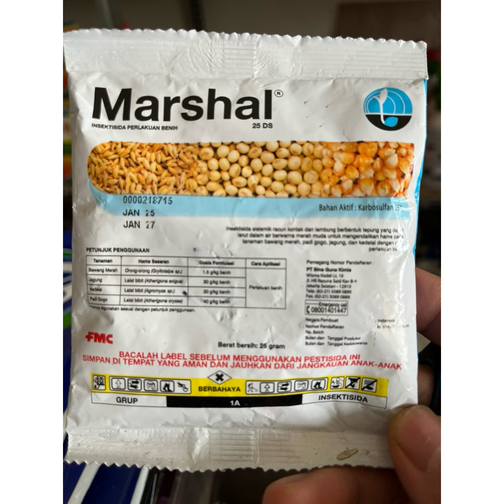 25 Gram Insektisida Marshal 25DS Bubuk - Efektif Sistemik, Pengendali Hama Padi