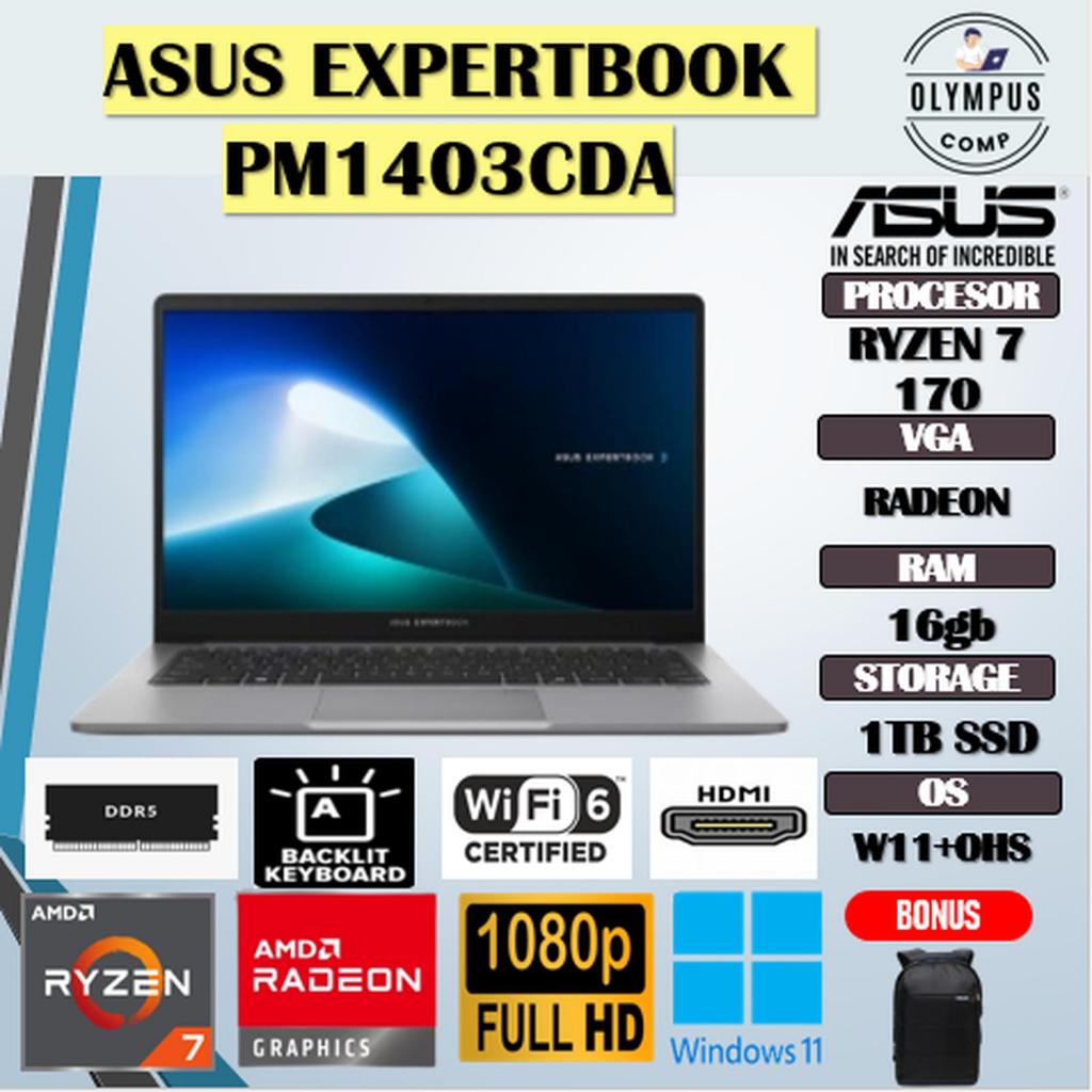 ASUS EXPERTBOOK PM1403CDA RYZEN 7 170 16GB 1TB W11+OHS+M365B 14.0FHD