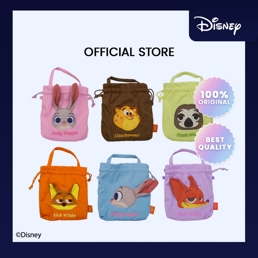DISNEY Zootopia Drawstring Storage Bag Series | Tas Mini Makeup Travel Bag Pouch Kosmetik Serbaguna 