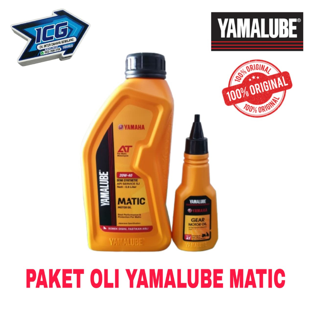 PAKET BUNDLING YAMALUBE MATIC OLI MESIN + OLI GARDAN ORIGINAL UNTUK MOTOR MATIC MIO, FREEGO, LEXI, N