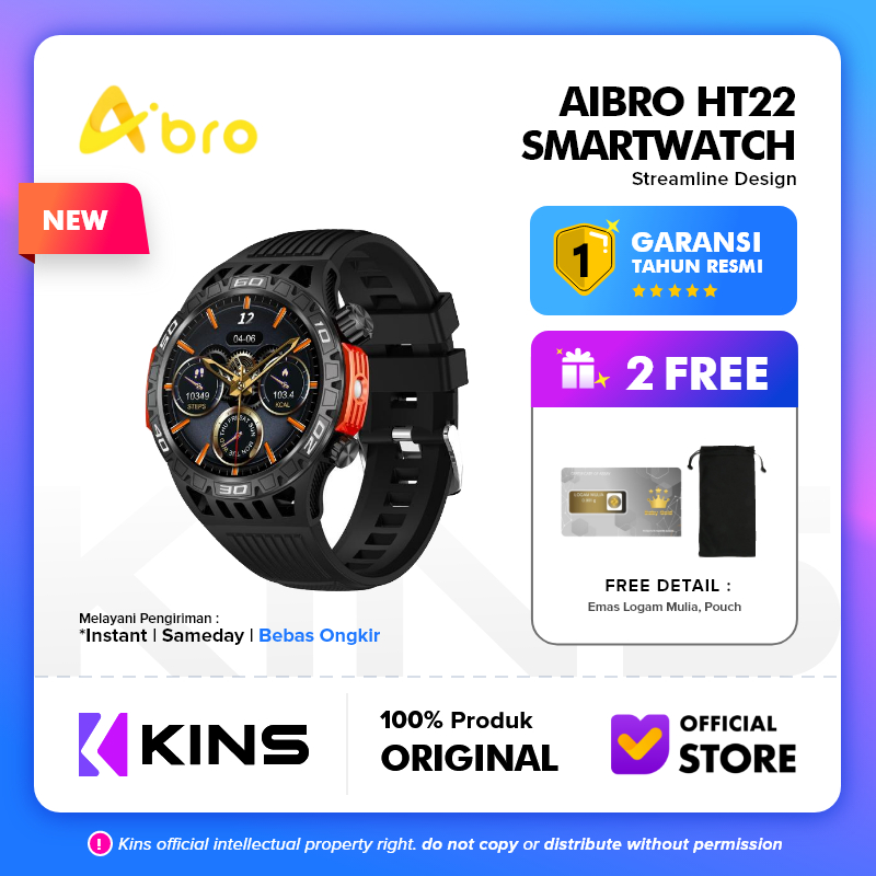 Aibro HT22 Smartwatch Amoled Jam Running Pria 1.46 inch Full IP68 | Compass | Screen Bluetooth | Fla