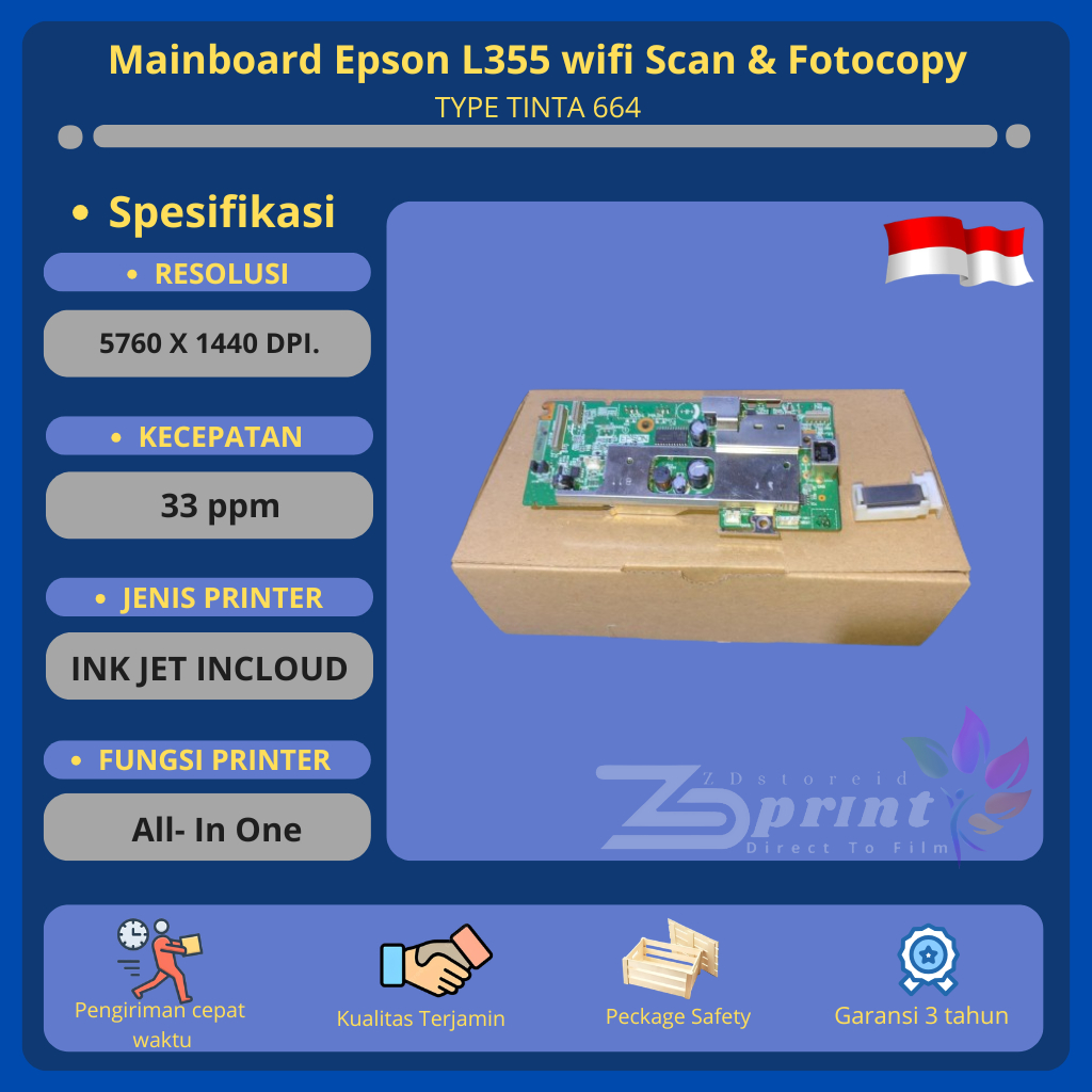 Mainboard Epson L355 wifi Scan & Fotocopy