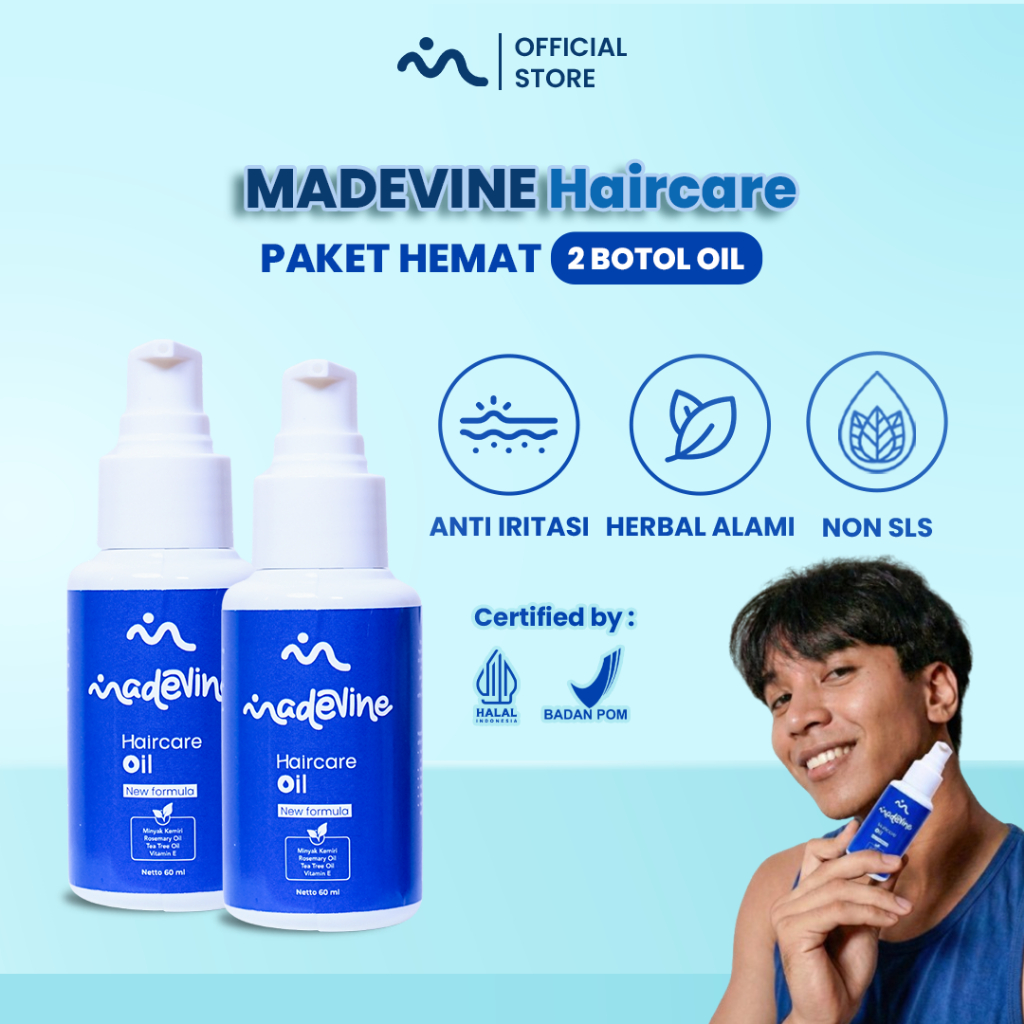 MADEVINE - Serum Rambut Rontok / Tipis / Ketombe / Rambut Berkerak Dan Penumbuh Rambut- 2 Madevine H