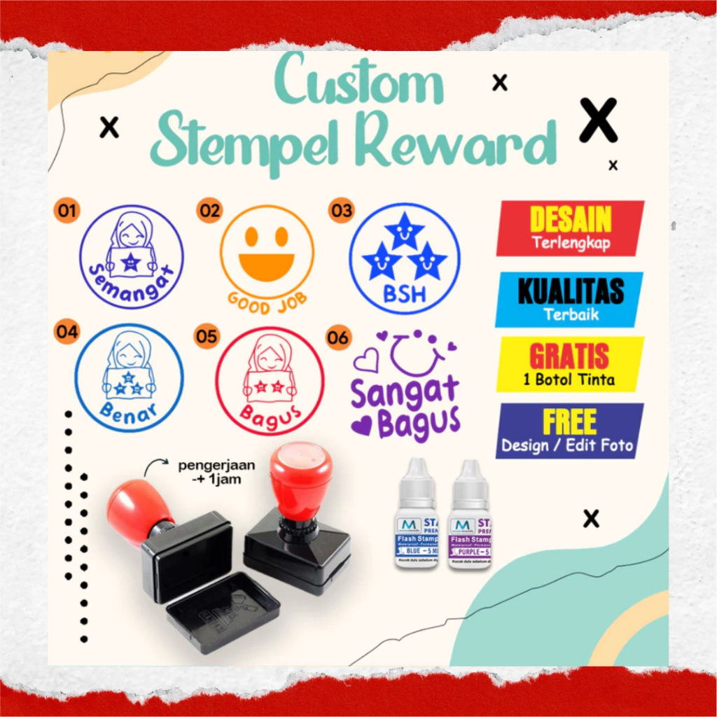 STEMPEL REWARD, CETAK STEMPEL GRATIS TINTA MURAH / STEMPEL NILAI / STEMPEL REWARD / STEMPEL GURU / S