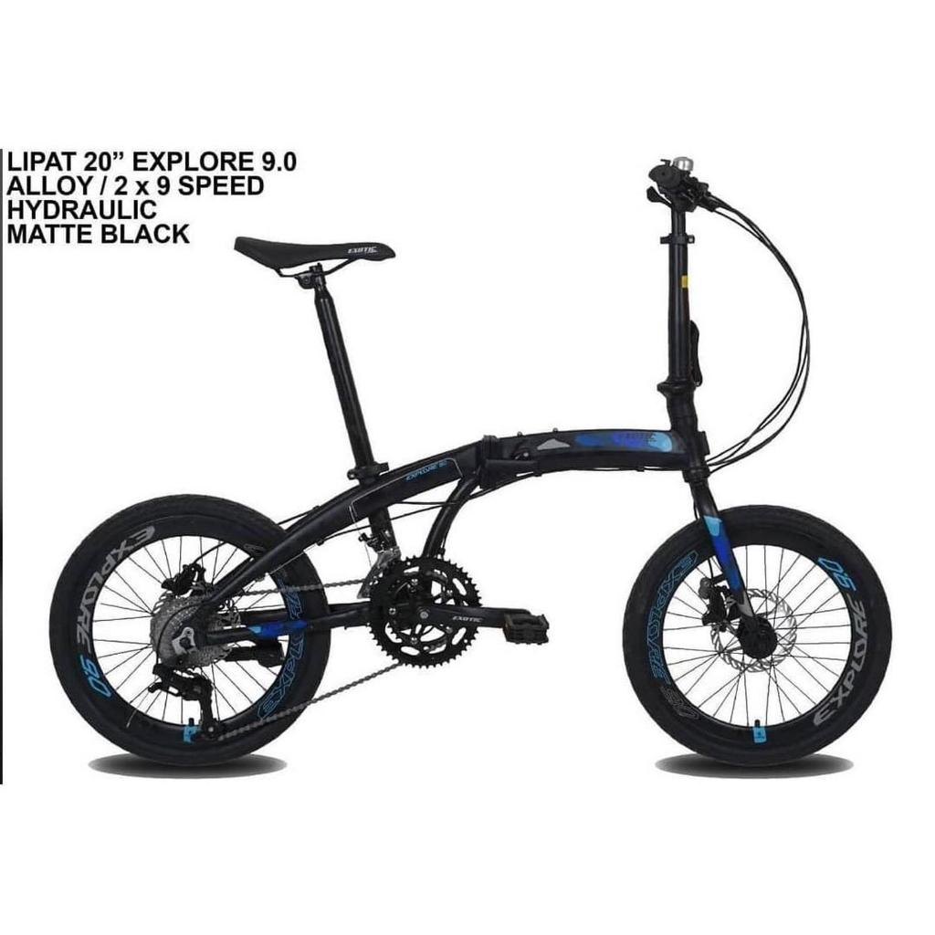 Sepeda lipat exotic 16 inch explore 9.0 rem hidroulic EXOTIC EXPLORE 9 frame alloy 9 speed