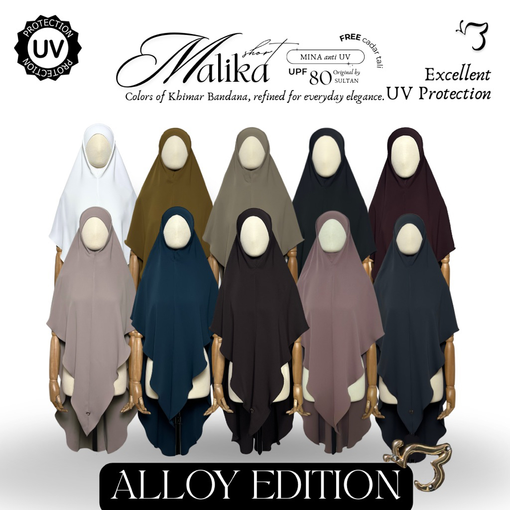 Bonavista - Khiban Malika  SHORT MINA  (PAKAI LOGO ALOY + CEK DESKRIPSI) Khiban Bahan Mina anti Uv K