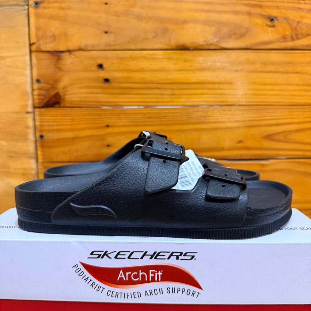 2 VARIASI WARNA SANDAL SKECHERS SLIDE PRIA MAN SKECHERS ARCH FIT CALISURF CHARMING SANDAL 243299 BLA