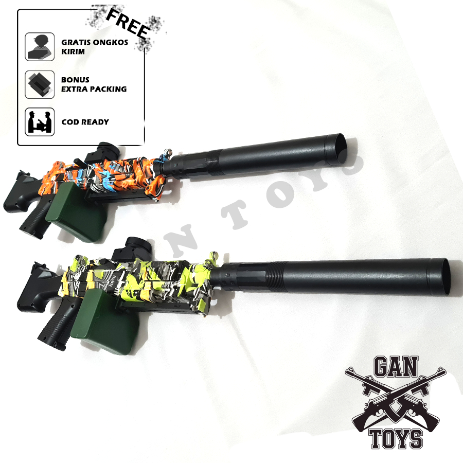 Mainan Replika M249 Water Gel Blaster WGG Automatic Otomatis Permainan Outdoor