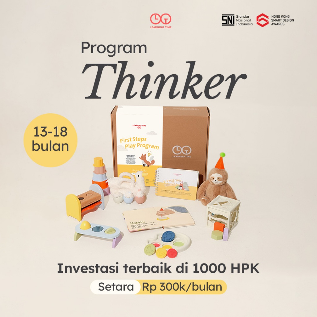 Learning Time-Program Thinker- Mainan stimulasi 13 sd 18 bulan/ Mainan edukasi anak 1 tahun/ Mainan 