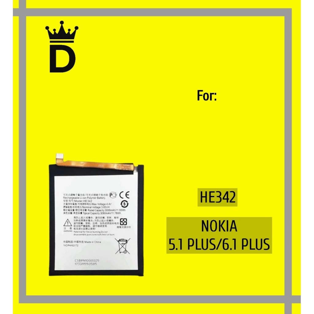 BATTERY (HE342) NOKIA 5.1 PLUS/6.1 PLUS BATERAI ORIGINAL