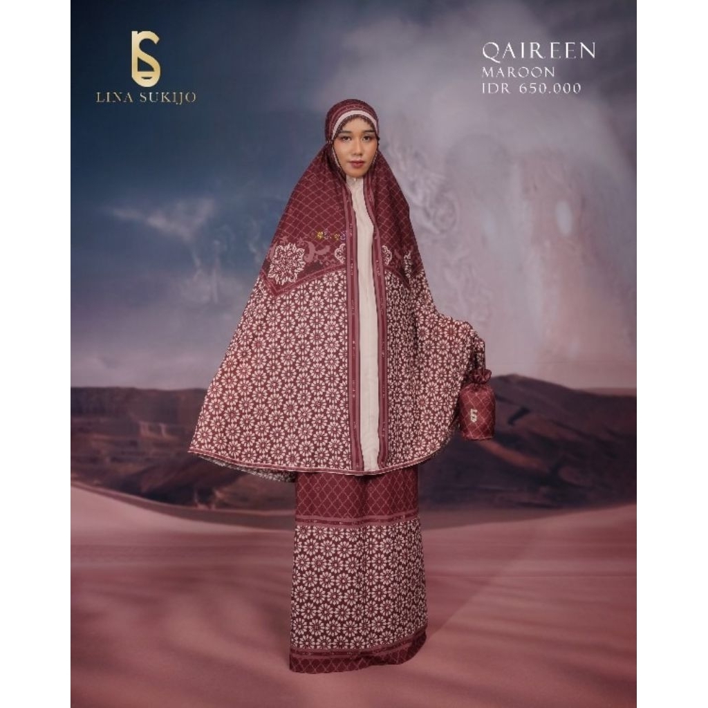 MUKENA QAIREEN MAROON by LINA SUKIJO