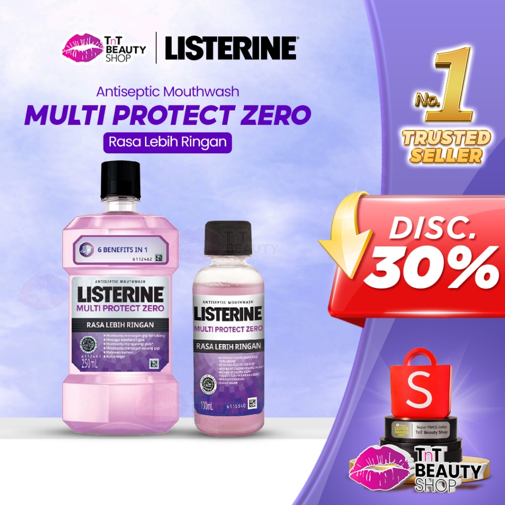 Listerine Multi Protect Zero Antiseptic Mouthwash 100 ML - 250 ML - No Alcohol l TnT Beauty Shop